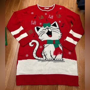 Women’s Christmas Cat Ugly Sweater Dress